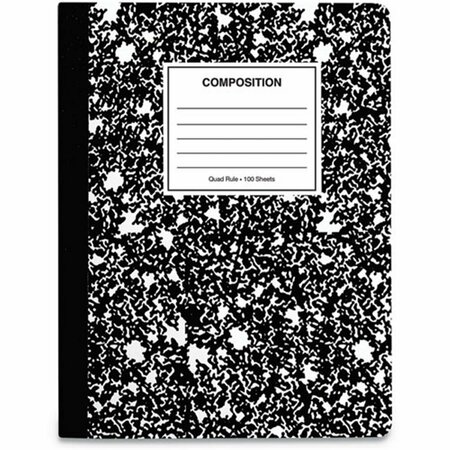 UNIVERSAL OFFICE PRODUCTS 7.5 x 9.75 in. Quad Rule Composition Book, Black 20950